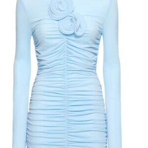 Magda Butrym Ruched jersey mini dress w/roses